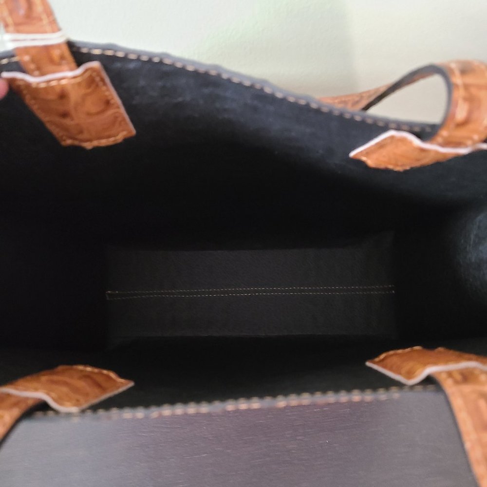 Giulia Massari Embossed Leather Top Handle Tote - Picture 9 of 10